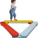 Autirinee Balance Beam Stepping Stones, Wooden Montessori Toy, Build Coordination and Gross Motor Skills, Gymnastics Obstacle Course Indoor&Outdoor, Toddler Gift (3pcs, Multicolor)
