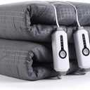 SUNNY HEAT Electric Mattress Pad Queen Size 60''80'', 4 Heating Levels & 10 Hour Auto Shut Off, Elastic Deep Pocket, Warm and Soft Comfort Fabric, Machine Washable, Grey (Gray)