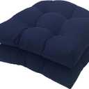 Waterproof Chair Cushions Set of 2 Outdoor,Tufted Thicken Weather and Fade Resistant Kitchen Seat Cushions,Patio Chair Pads for Garden Furniture Sofa Couch (Navy)