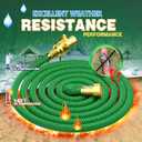 Garden Hose 50FT Non-Expandable, Ultra Lightweight PVC Rubber Water Hose, Kink Free Leakproof 500PSI Burst Pressure, 3/4" Brass Fittings, Weather Resistant for Gardening Car Washing Outdoor Cleaning