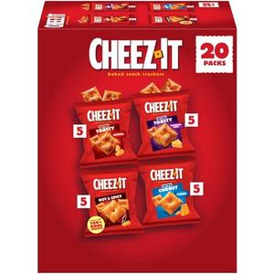 Cheez-It Baked Snack Crackers, Lunch Snacks, Variety Pack, 20oz Box (20 Pouches), Best By: SEP 20 2026
