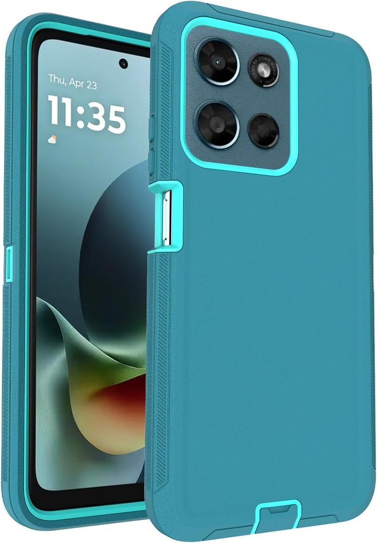 for Motorola Moto G (2026) Case, Moto G Play (2026) Case, 16ft Drop Protection, Full-Body Non-Slip Shockproof, 3-Layer Rugged Heavy Duty Phone Case with Dustproof Port Cover, Teal
