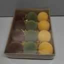 Christmas Ornaments Set of 12, 3.15" Flocked Velvet Balls with Hand Painted Designs, Elegant Christmas Tree Decorations in Gift Box (Brown&green)