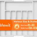 Lifewit Silverware Drawer Organizer, Expandable Utensil Tray for Kitchen, BPA Free Flatware and Cutlery Holder, Adjustable Plastic Storage for Spoons Forks Knives, Large, White