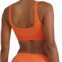 Organic Basics Women's Core Ribbed Cotton Tank Top Bralette (Orange, XL)