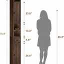 ChooChoo Narrow Bathroom Storage Cabinet with Adjustable Shelves and Drawer, 7.87"D x 7.87"W x 70.87"H