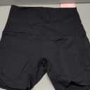 POSHDIVAH Women's Maternity Yoga Shorts Over The Belly Bump Summer Workout Running Active Short Pants with Pockets 5"/8" (Large, Black)