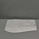 Wireless Keyboard and Mouse Combo, 2.4G Full Size Wave Keys Ergonomic Keyboard with Wrist Rest and 3-Level DPI Adjustable Wireless Ergonomic Mouse for Windows, Mac OS Desktop/Laptop/PC(White)