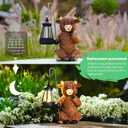 Highland Cow Statue with Solar Lantern - Resin Solar Garden Statues Outdoor Yard Patio Garden Decor - Unique Gifts for Women,Mom Men (Copper)