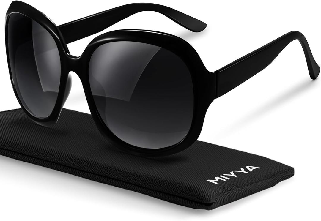 miyya Bug Eye Oversized Polarized Sunglasses Womens, Trendy Retro Sun Glasses for Women 2025, Oversized UV Protection Shades