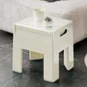 Nightstand Bedside with Storage Space, Multifunctional Colorful Plastic End Table Small Side Table for Bedroom, Dorm and Small Spaces, Easy Assembly(14.7" D x 11.8" W x 15.8" H, White)