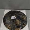 Snowkingdom 24 Pcs Fall Placemats, Black Gold Metallic Maple Leaves Thanksgiving Decoration, 13 inch Round Disposable Placemats, Golden Charger Kitchen Dining Table Mats for Autumn Harvest Party Decor