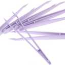 12PCS 11.5cm Straight Purple Plastic Tweezers DIY Jewelry Making Crafts Beads Tweezers for Picking and Placing Beads Craft Supplies