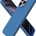 ORNARTO Compatible with iPhone 16 Pro Max Case 6.9", Slim Liquid Silicone 3 Layers Soft Gel Rubber Shockproof Protective Cover with Anti-Scratch Microfiber Lining-Blue