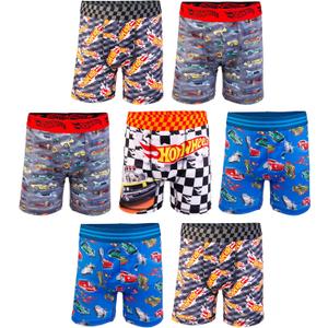 Hot Wheels boys Boxerbriefs and Briefs in Sizes 2/3t, 4t, 4, 6, 8 and 10 (7-pack Athletic Boxer Brief)