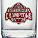 Ohio State Buckeyes National Championship 2025 Football Double Old Fashion | Double Rocks Glass 14 OZ for Liquor | Expertly Crafted Pewter Glass