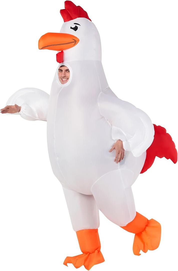 Morph Inflatable Chicken Costume Adult, Blow Up Chicken Suit for Parties, Fun Dress Up Costume for Adults