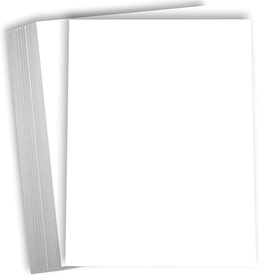 Hamilco White Cardstock - 8 x 10" Blank 80 lb Cover Card Stock - 50 Pack (Bright)
