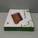 Joy&Grace Ottoman Tray for Living Room, Large Acacia Wooden Serving Tray with Handles for Coffee Table, Breakfast in Bed, Food Dinner, Decorative Tray (Sleek Brown, 16.7" x 12.8" x 2")