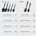 2 x Premium Silicone Spatula Set, JXWING Flexible Heat Resistant Non-slip Handle Baking Cooking Rubber Spatulas, Black