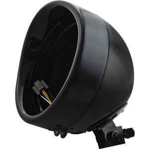 FATECIM Motorcycle 7" Round Headlight Bucket Housing with Visor 7 Inch LED Headlamp Shell Protective Cover Heavy Duty Universal for Harley Kawasaki Honda Yamaha Suzuki Chopper Cafe Racer Bobber Black