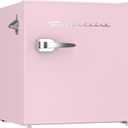Frigidaire EFR176 Retro Compact Fridge with Chiller Mini Refrigerator with Built-in Bottle Opener for Office, Bedroom, Dorm Room or Cabin, 1.6 cu ft 16" D x 18" W x 18.5" H, Pink