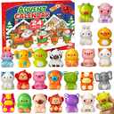 2025 Christmas Advent Calendar,24 Days Animal Slow Rising Squishy Toys Countdown Calendar Soft Cute Stress Relief Toys for Kids Girls Boys Teens Rewards Christmas Party Favor Gifts
