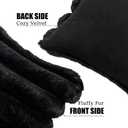 Neelvin Black Faux Fur Cozy Soft Striped Decorative Throw Pillow Covers 18x18 inch Set of 2,Velvet Pillowcase Cushion Case for Sofa Couch