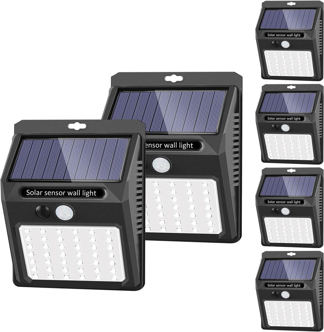 Solar Lights Outdoor [6Pack/3Modes], Solar Security Lights Solar Motion Sensor Lights Waterproof Outdoor Lights for Garden Fence Patio Garage