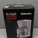 MUELLER HOME 12-Cup White Coffee Maker - Borosilicate Carafe, Auto-Off, Reusable Filter, Anti-Drip, Keep-Warm Function, Clear Water Level Window, White Kitchen Accessories