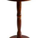 LAPTAIN Small Round Side Table, 13 Inch Solid Wood Drink Table with Pedestal Base, 20.5 Inch Tall Accent Martini Table for Living Room, Bedroom, Sofa & Small Spaces, Espresso