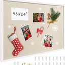 24x36 Inch Cork Board for Wall Hanging with Linen, Bulletin Board with Push Pins, Mounted Memo Message Board for Home Office Decor, Dorm Room Essentials, Classroom Organization