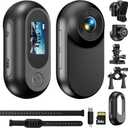 Mini Body Camera 64GB 1080P Tiny Cam Portable Thumb Action Camera Wearable Hands-Free POV Portable Video Recorder with Two Pets Collars Mount and Bicycle Mount Bracket for Cycling Pet Vlogging (32G)