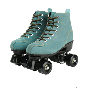 XUDREZ Cowhide Roller Skates for Women and Men High-Top Shoes Double-Row Design,Adjustable Classic Premium Roller Skates, Size 37