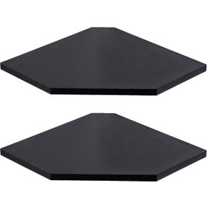 Fun Memories Corner Shelf Wall Mount, Floating Corner Shelves, Set of 2 Corner Wall Shelf Organizer, Rustic Wood Wall Storage Display Shelves for Living Room Bedroom Bathroom Kitchen, Classic Black (10.5"W x 10.5"D)