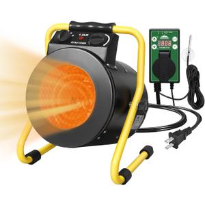 EAGLE PEAK 1500W Greenhouse Heater with Thermostat, Suitable for Greenhouse, Grow Tent, Garage, Cellar and RV Use, Water Resistant IPX 4 Rated, Overheat Protection, Radiant Heating, Black (1Pack)