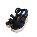 SM New York Wedge Heel Sandals Black 9.5