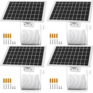 4 Pack 7W Solar Panel Charger for Arlo Essential 2K Outdoor 2nd Gen 3rd, Essential XL Camera 2nd Gen 3rd Solar Panel, Arlo Pro 6th Gen 2025 Release USB C Type C Cam, Micro USB Adapter, IP65 Waterproof