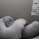 Pharmedoc Replacement Pregnancy Pillow Cover for U Shape Body Pillow with Removable Extension Jersey Cover, Gray Only