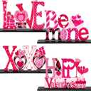 Valentine's Day Decorations Romantic Tabletop Centerpiece Signs Love Wooden Table Sign Valentines Decorations for Home Decor Gift Dining Room Table Wedding Anniversary Party