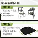 Basic Beyond Outdoor Chair Cushions Set of 4, Outdoor Cushions for Patio Furniture, Water Resistant Patio Chair Cushions with 2 Ties, 17x16x2, Black