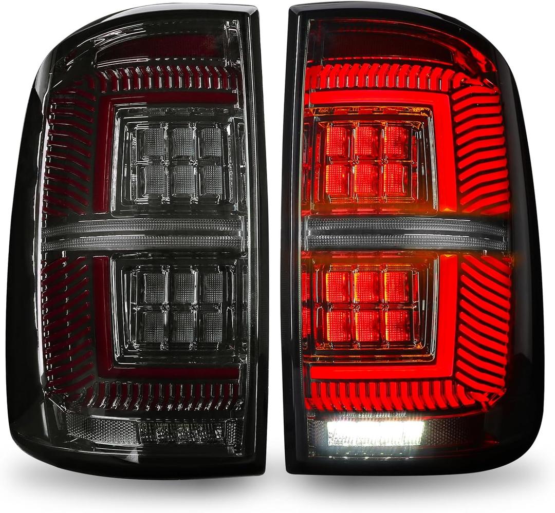 Full LED Smoked Tail Lights for 2009-2018 Dodge Ram 1500/2500/3500
Compatible with 2019-2024 Ram 1500 Classic, Fits Factory Halogen Trims Only, with Start-up Animation, Plug and Play