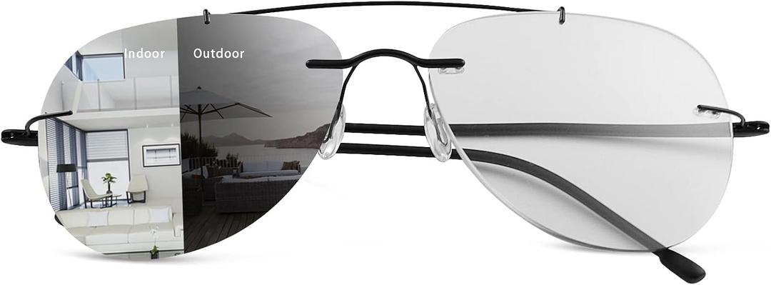 YIMI Photochromic Progressive Multifocal Reading Glasses for Men Women UV400 Computer Anti Blue Light Lightweight Eyeglasses, +1.50