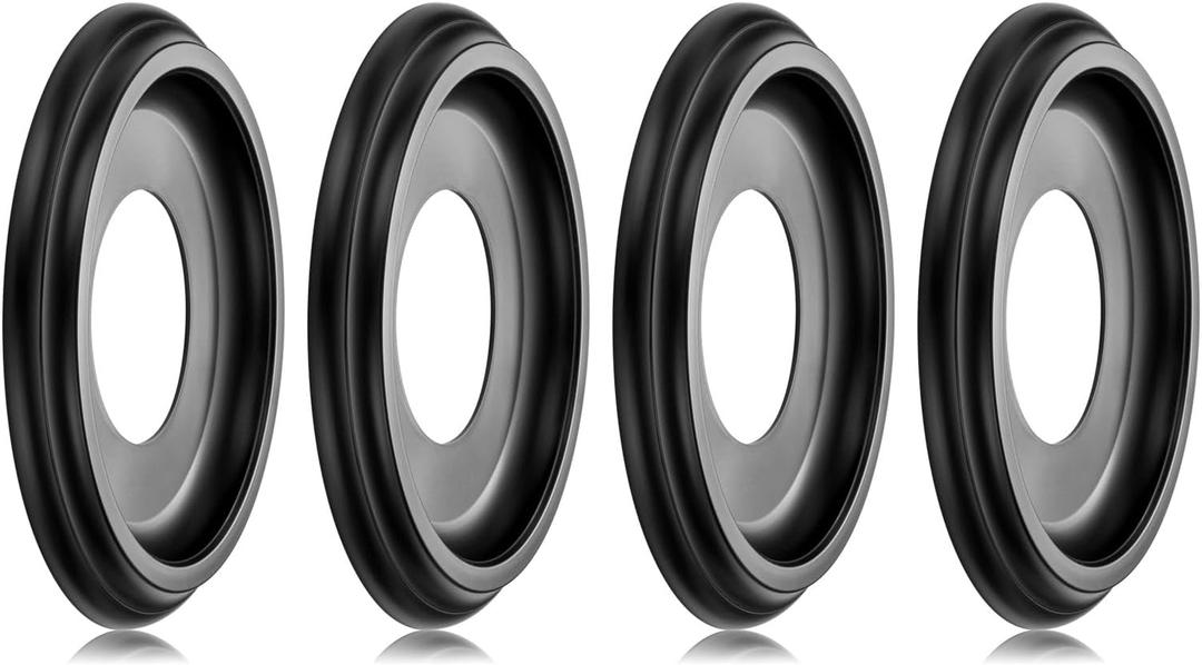 4 Packs Molded Nylon Ceiling Medallion for Light Fixtures and Ceiling Fans,10"OD x 4"ID x 1"P (Fits Canopies up to7-1/4") (Black)