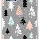 Pink White Black Christmas Trees Case Compatible with iPhone 15 Pro Max, Winter Christmas Cartoon Case for iPhone 15 Pro Max, Cool TPU Bumper Phone Case Cover