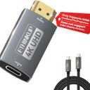 USB-C Female to HDMI Adapter with USB Video Cable, Uni-Directional USB C (Source) to HDMI (Display) Adapter, 4K Resolution, Compatible with Thunderbolt 3/4, iPhone 15 Pro Max, MacBook