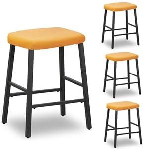 Deisy Dee Velvet Rectangle Vanity Stool Covers, Small Footstool Ottoman Covers Pack of 4 (Golden)