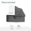 UPPAbaby Bassinet V3 - Compatible with Vista, Cruz, Ridge Strollers - Overnight Sleep Solution - Mattress, Sheet and Bug Shield Included - Greyson (Charcoal Mlange/Carbon Frame)