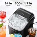 EUHOMY Countertop Ice Maker Machine with Handle, 26lbs in 24Hrs, 9 Ice Cubes Ready in 6 Mins, Auto-Cleaning Portable Ice Maker with Basket and Scoop, for Home/Kitchen/Camping/RV. (Black)