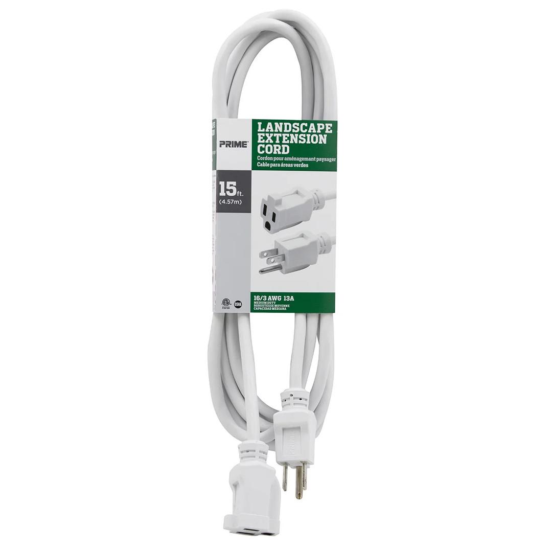PRIME Landscape Extension Cord 15 FT, 2 PACK